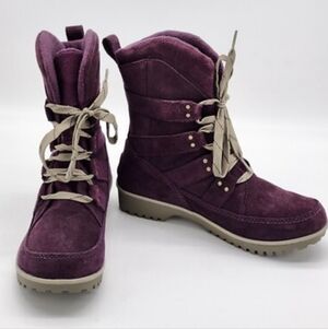 Sorel Meadow Suede Waterproof Fleece Winter Boots Purple Dahlia 7